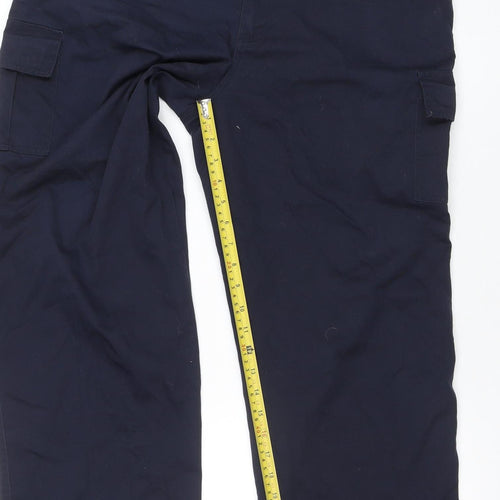 Portwest Men's Blue Cargo Workwear Trousers 54W 31L Polyester Cotton