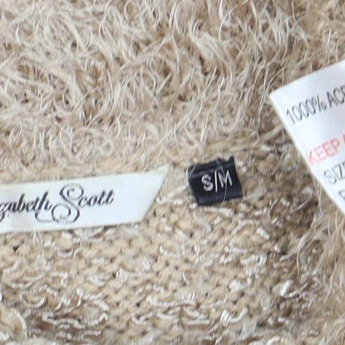 Elizabeth Scott Women Beige Knit Button Jacket Size S