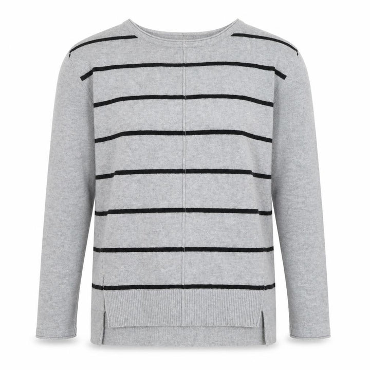 Forever 21 Women’s Grey Striped Long Sleeve Knit Jumper XS