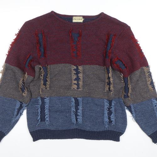 McCaul Women's Multicoloured Wool Acrylic Chunky Knit Pullover M