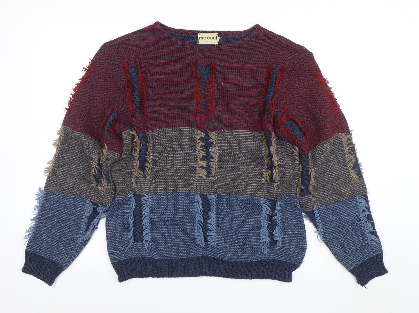 McCaul Women's Multicoloured Wool Acrylic Chunky Knit Pullover M