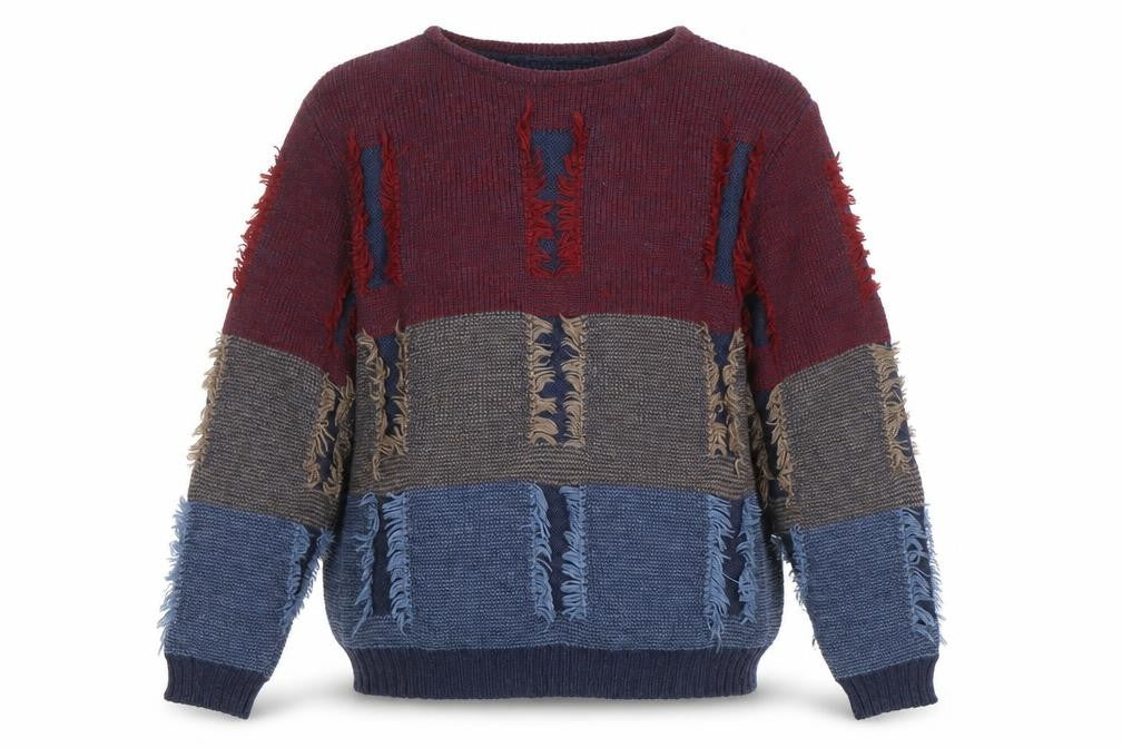 McCaul Women's Multicoloured Wool Acrylic Chunky Knit Pullover M