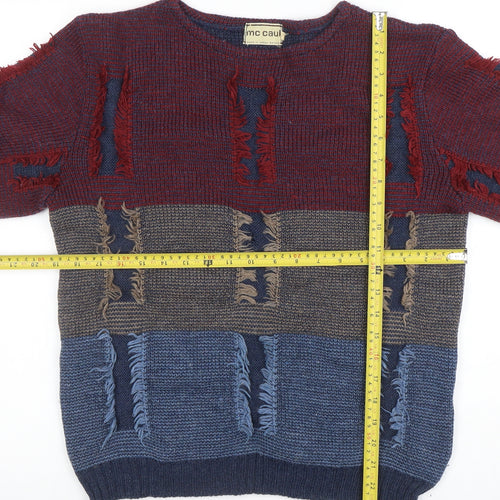 McCaul Women's Multicoloured Wool Acrylic Chunky Knit Pullover M