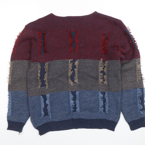 McCaul Women's Multicoloured Wool Acrylic Chunky Knit Pullover M