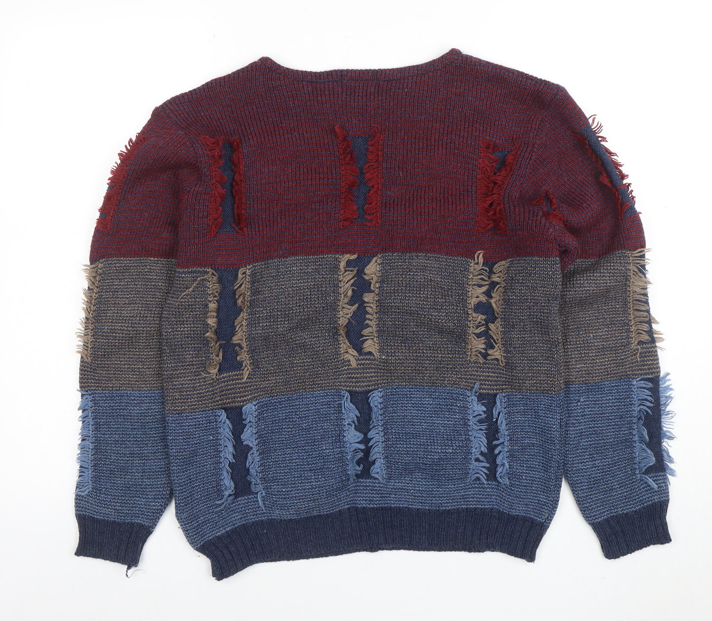 McCaul Women's Multicoloured Wool Acrylic Chunky Knit Pullover M