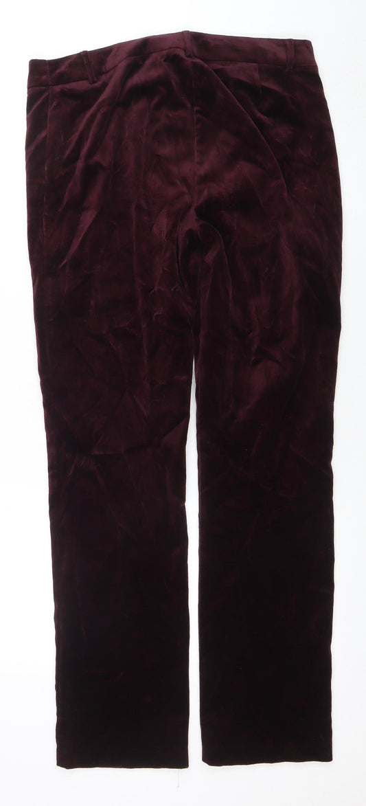 Marks and Spencer Women’s Purple Velvet Trousers Size 12 Regular