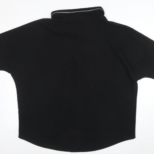 Roman Women’s Black Roll Neck Zip Detail Jersey Top Size 16