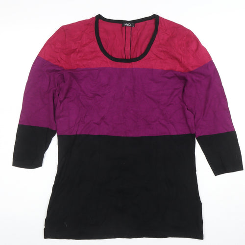 Marks and Spencer Womens Multicoloured Tunic Top M Colourblock Knit