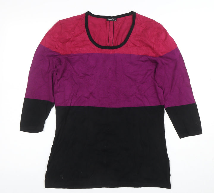 Marks and Spencer Womens Multicoloured Tunic Top M Colourblock Knit