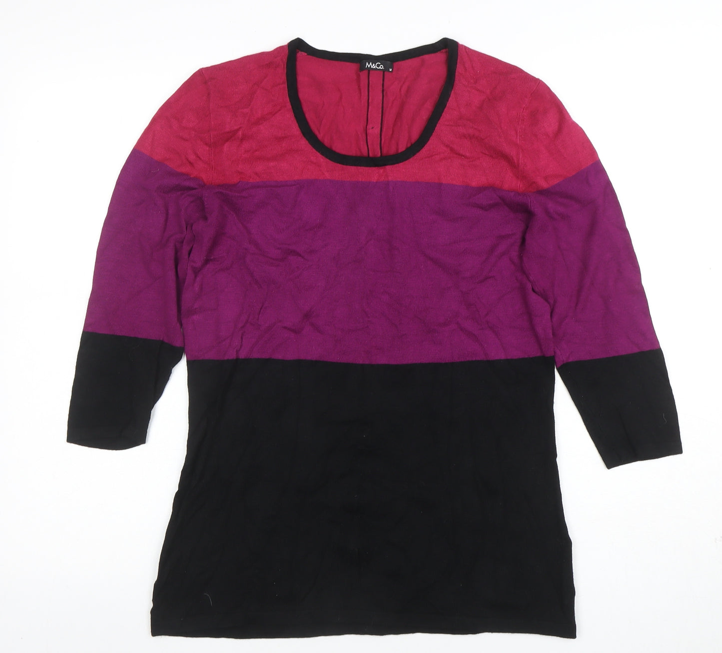 Marks and Spencer Womens Multicoloured Tunic Top M Colourblock Knit