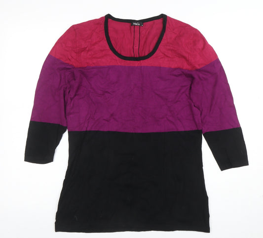 Marks and Spencer Womens Multicoloured Tunic Top M Colourblock Knit
