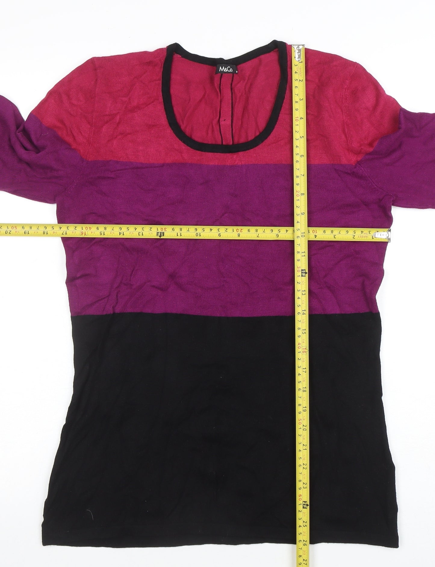 Marks and Spencer Womens Multicoloured Tunic Top M Colourblock Knit