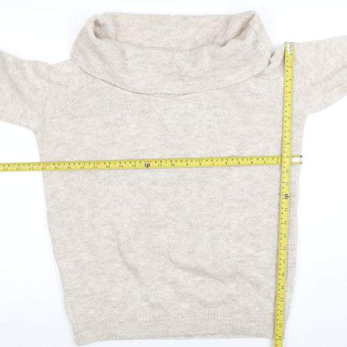 Marks and Spencer Women’s Beige Wool Blend Cowl Neck Jumper M