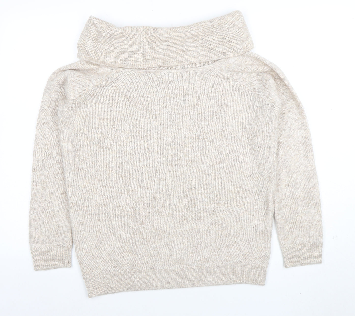 Marks and Spencer Women’s Beige Wool Blend Cowl Neck Jumper M