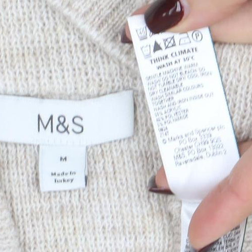 Marks and Spencer Women’s Beige Wool Blend Cowl Neck Jumper M