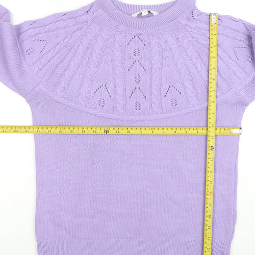 Bonmarche Women’s Purple Acrylic Cable Knit Jumper Size 10