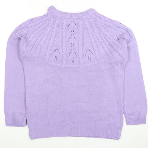 Bonmarche Women’s Purple Acrylic Cable Knit Jumper Size 10