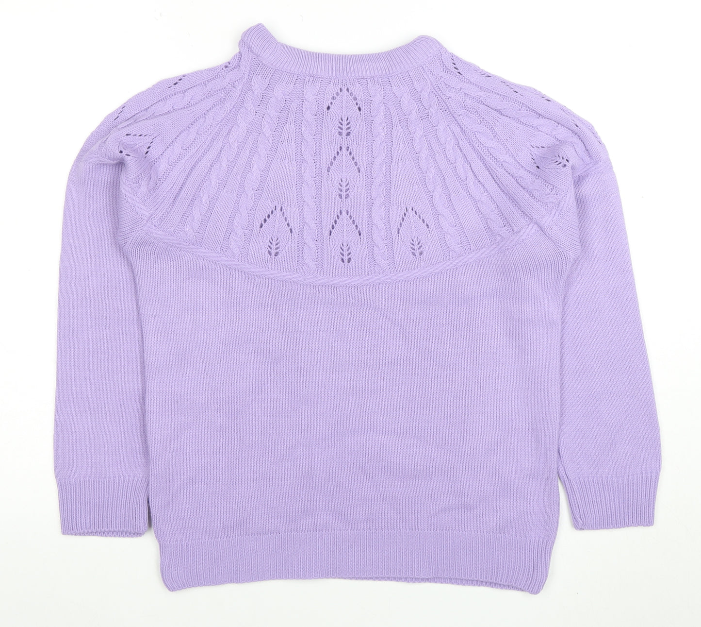 Bonmarche Women’s Purple Acrylic Cable Knit Jumper Size 10