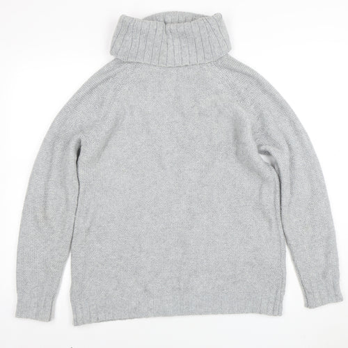 Crew Clothing Co. Womens Grey Roll Neck Cable-Knit Jumper Size 12