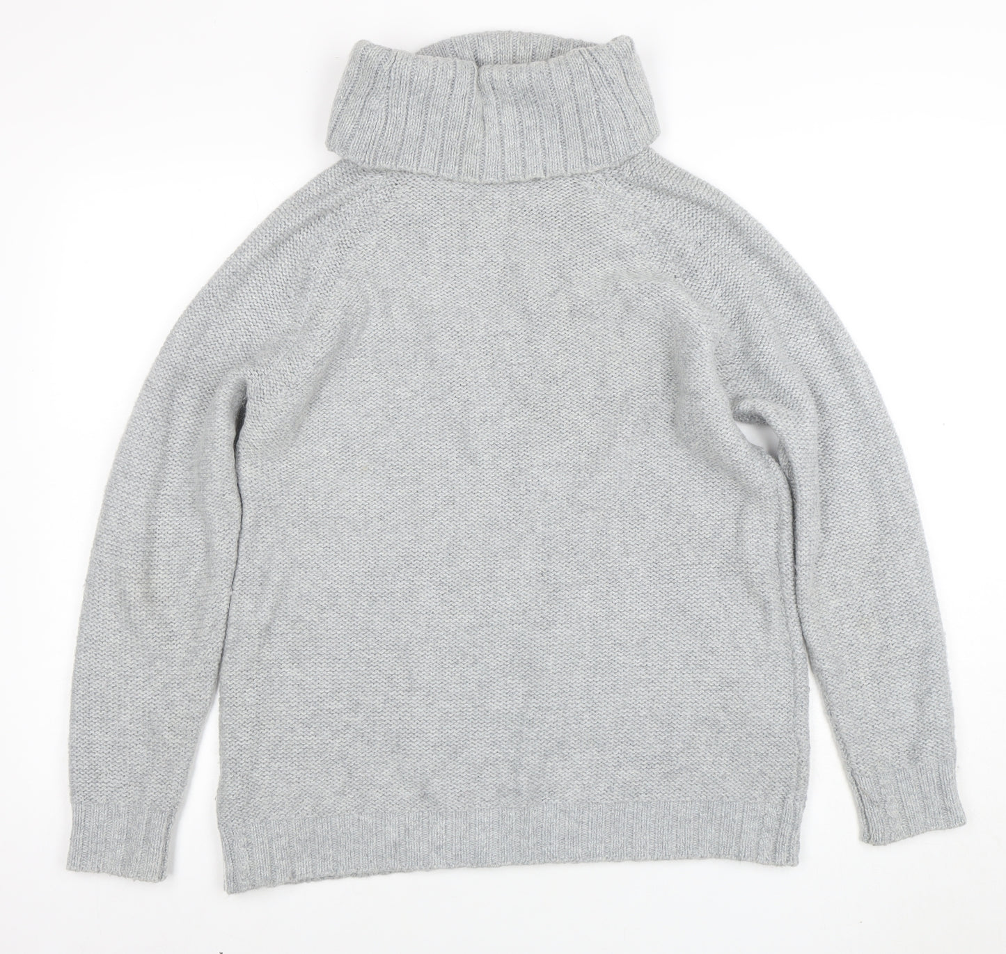 Crew Clothing Co. Womens Grey Roll Neck Cable-Knit Jumper Size 12