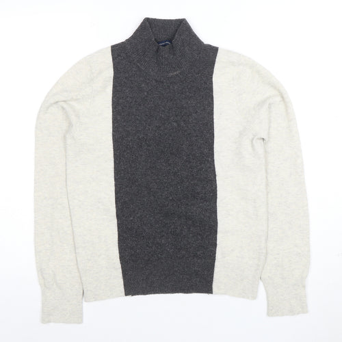 French Connection Women’s Grey Roll Neck Wool Jumper Size L