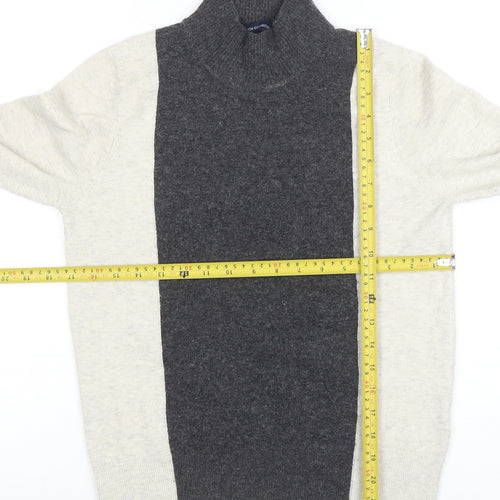 French Connection Women’s Grey Roll Neck Wool Jumper Size L