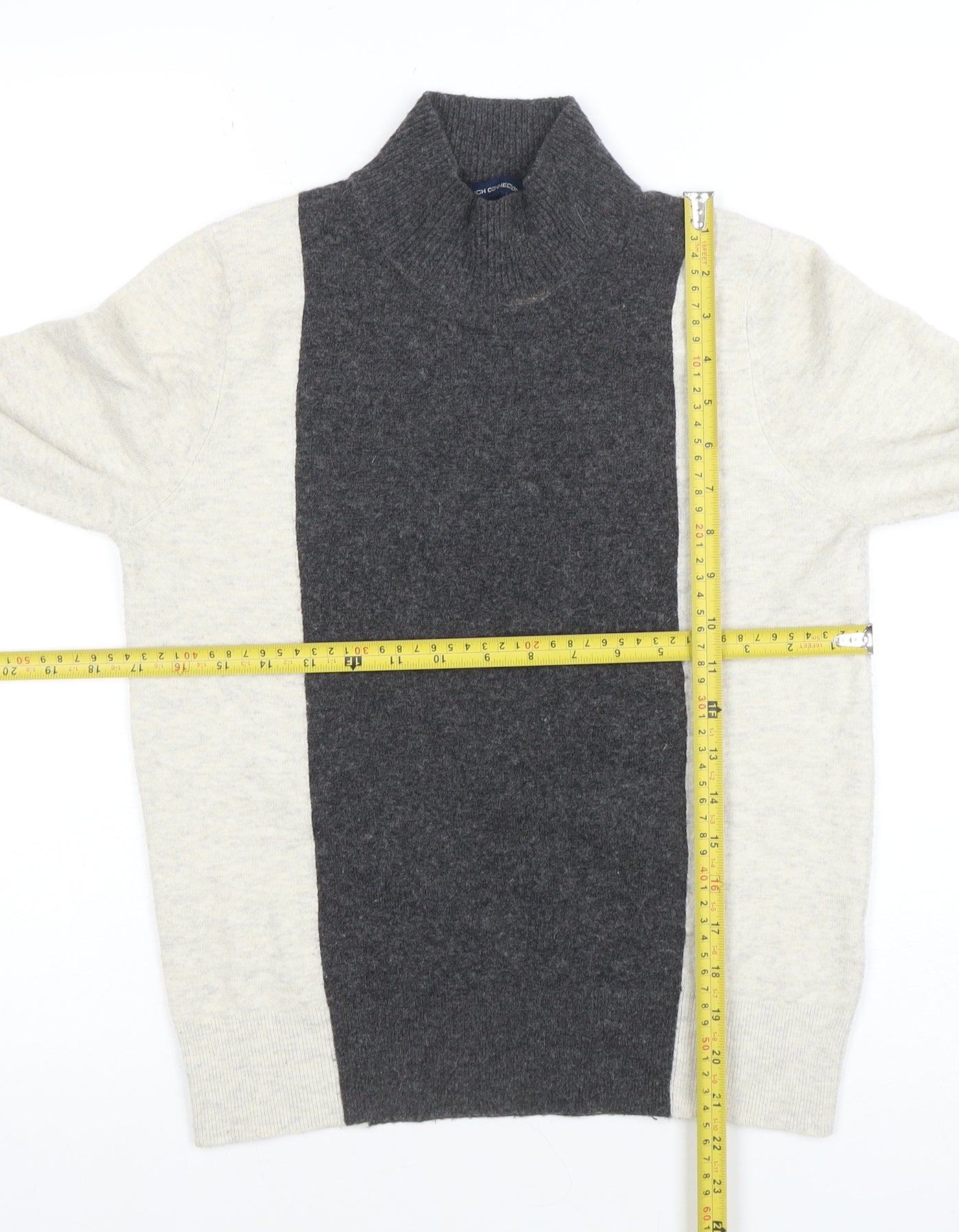 French Connection Women’s Grey Roll Neck Wool Jumper Size L