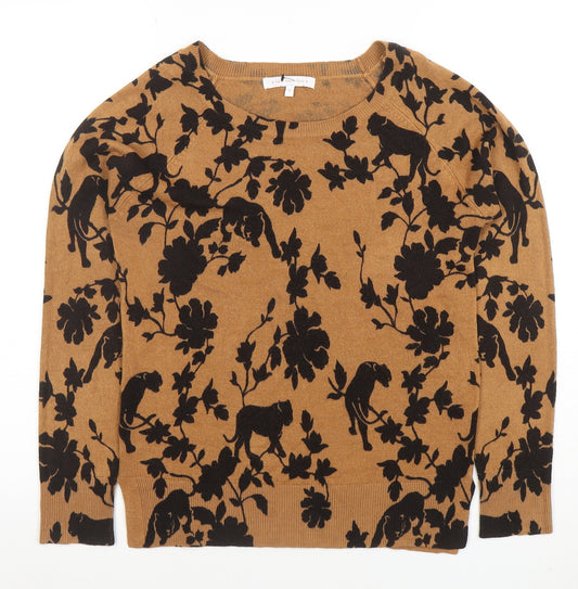 Next Women’s Brown Animal Print Crew Neck Jumper Size 6