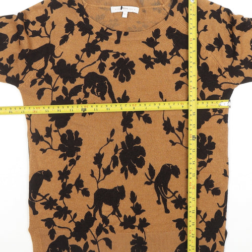 Next Women’s Brown Animal Print Crew Neck Jumper Size 6