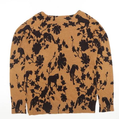 Next Women’s Brown Animal Print Crew Neck Jumper Size 6