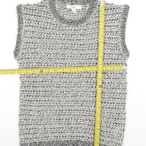 Marks and Spencer Women's Grey Chunky Knit Sleeveless Vest XS
