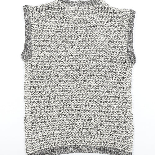 Marks and Spencer Women's Grey Chunky Knit Sleeveless Vest XS