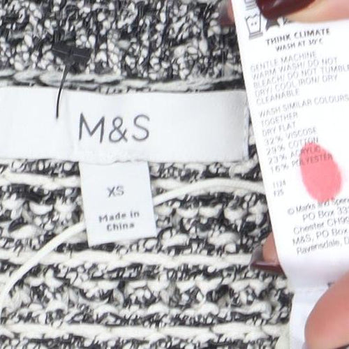 Marks and Spencer Women's Grey Chunky Knit Sleeveless Vest XS