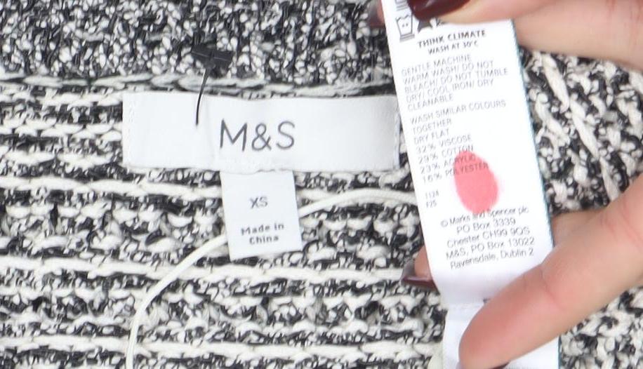 Marks and Spencer Women's Grey Chunky Knit Sleeveless Vest XS