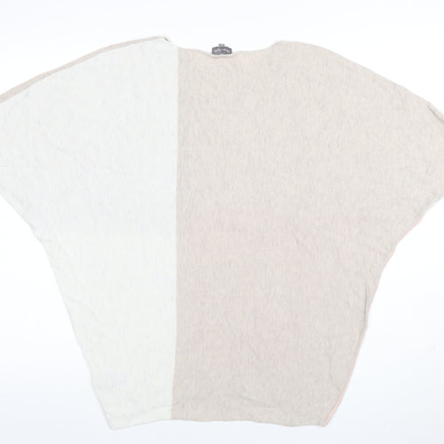Phase Eight Women's Beige Colourblock Tunic Blouse Size S Wool Blend