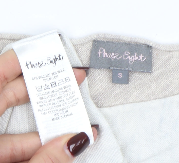 Phase Eight Women's Beige Colourblock Tunic Blouse Size S Wool Blend