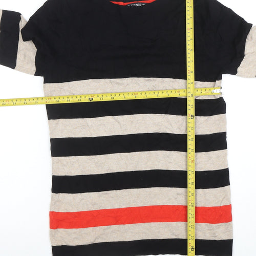 Dunnes Women’s Black Beige Red Stripe Knit Jumper Size 12