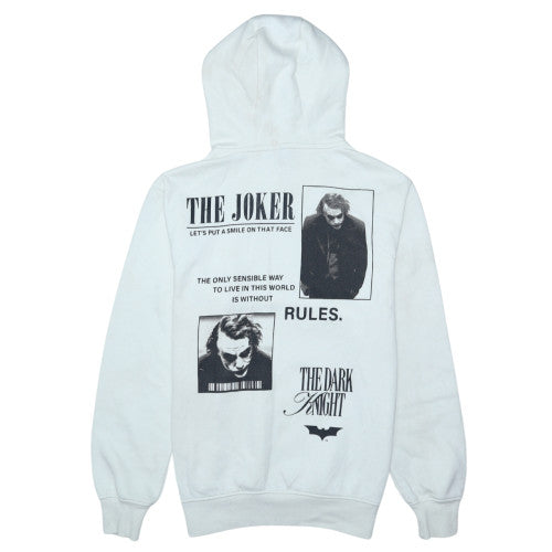 Primark Men’s White The Joker Pullover Hoodie Size S Graphic Fleece