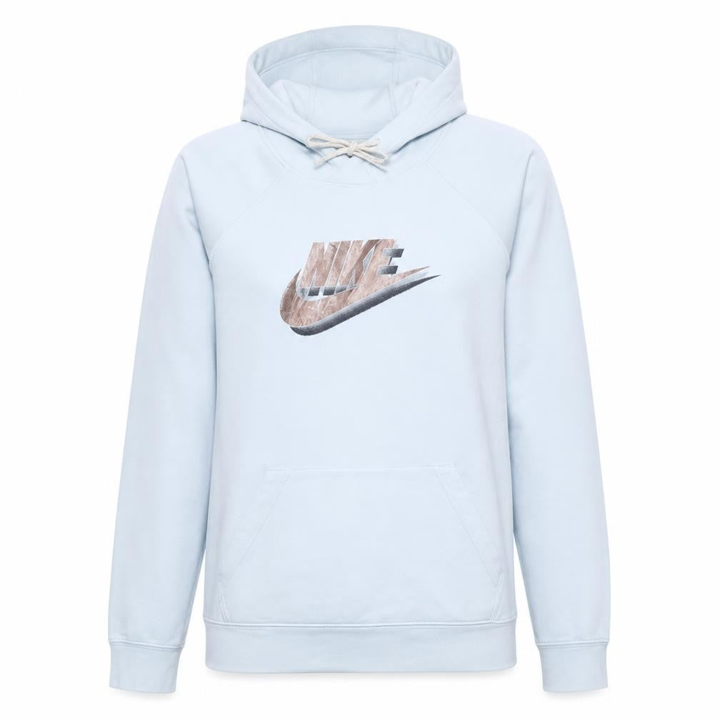 Front view of Nike Women's White Small Pullover Hoodie with Logo Print