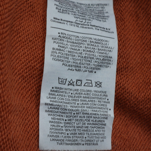 Nike Men's Brown Crew Neck Cotton Sweatshirt Size S