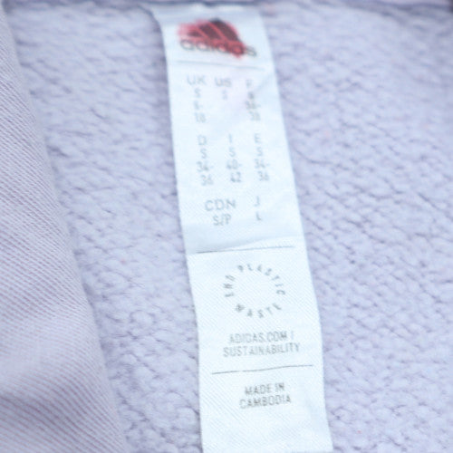 Adidas Women’s Lilac Pullover Hoodie Size S Hooded Logo Casual Sweatshirt