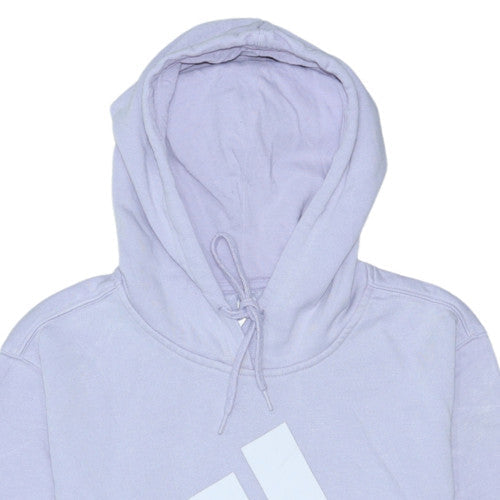 Adidas Women’s Lilac Pullover Hoodie Size S Hooded Logo Casual Sweatshirt