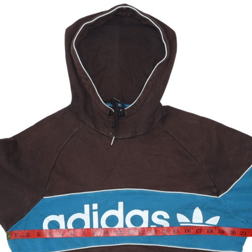Adidas Mens Brown Pullover Hoodie Medium Graphic Sportswear