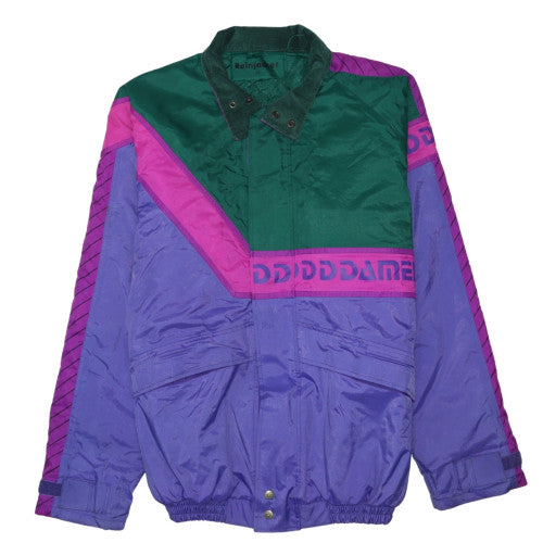 Rainjacket Mens Multicoloured 80s Retro Windbreaker Jacket Size 46 Polyester