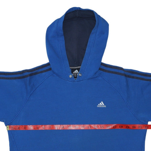 Adidas Mens Blue Pullover Hoodie Medium Regular Fit Sportswear