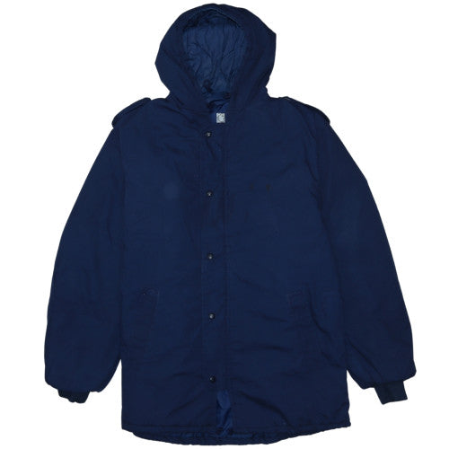 Dubon Men's Blue L Lined Hooded Parka Jacket Polyester Cotton