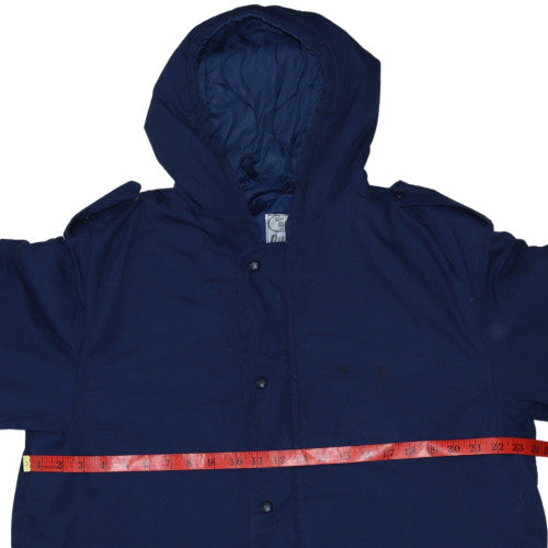 Dubon Men's Blue L Lined Hooded Parka Jacket Polyester Cotton