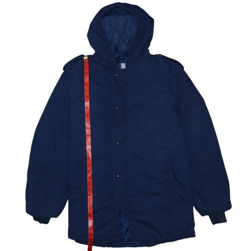 Dubon Men's Blue L Lined Hooded Parka Jacket Polyester Cotton