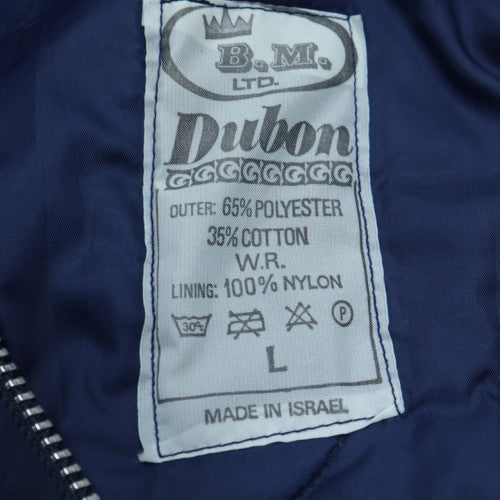 Dubon Men's Blue L Lined Hooded Parka Jacket Polyester Cotton
