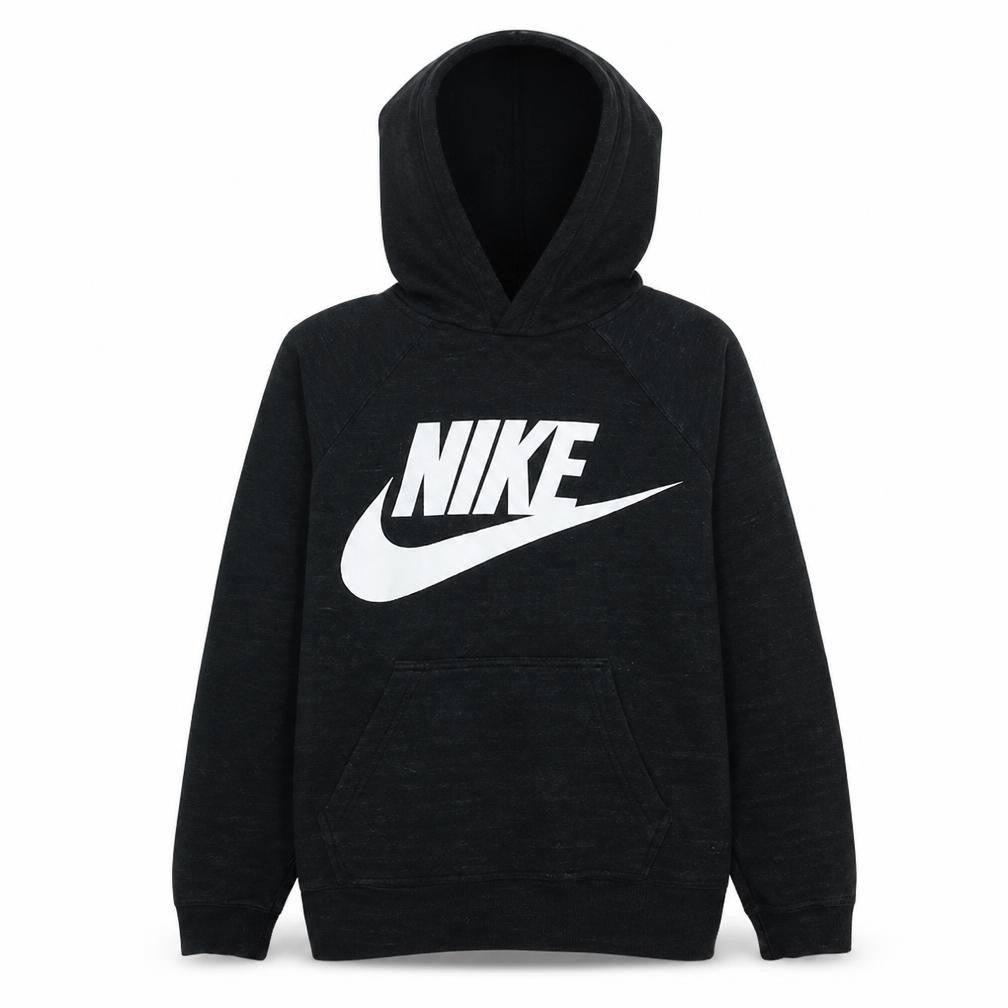 Front view of Nike Men's Black Pullover Hoodie S Regular Fit Logo Sportswear